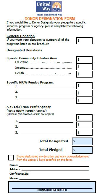 Donor Designation Form Complete this form only if you wish to be more specific in how your gift is used.