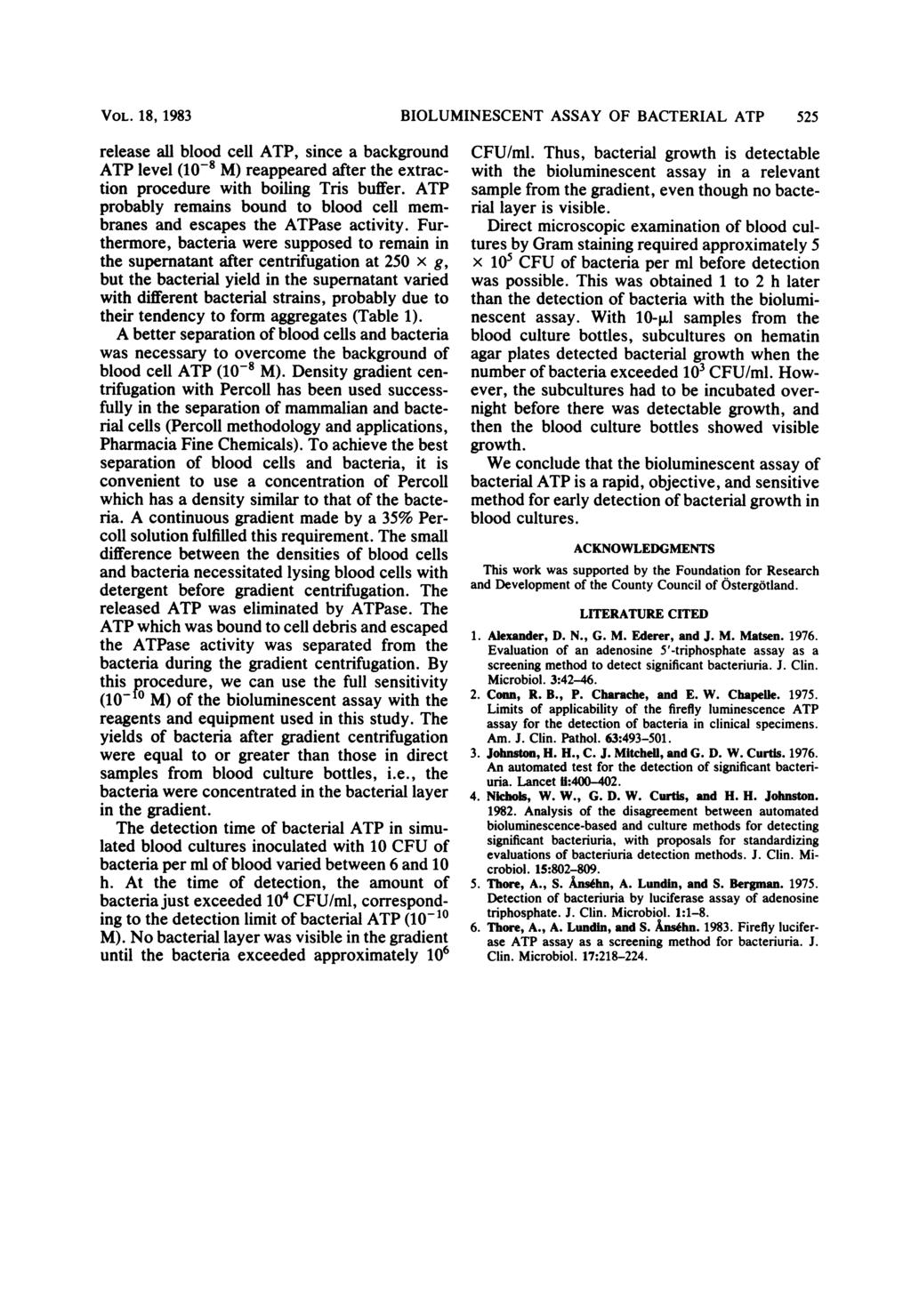 VOL. 18, 1983 release all blood cell ATP, since a background ATP level (10-8 M) reappeared after the extraction procedure with boiling Tris buffer.