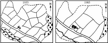 9 The drawings show changes to a farm between 953 and 983.