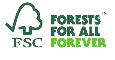 the FSC logo d) the Forests For All Forever