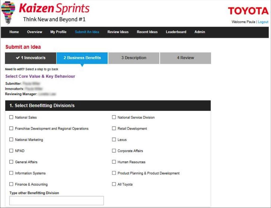 Kaizen Sprints Case Study Autonomy: Previously entered details are visible and editable at every stage.