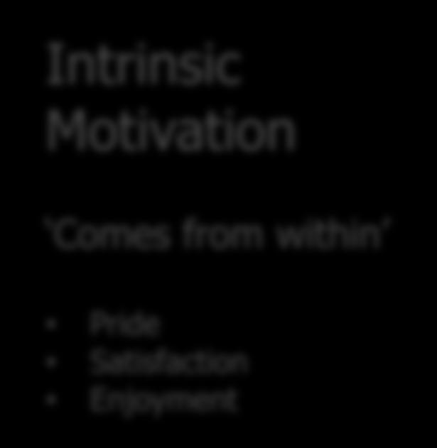 Extrinsic Motivation Comes from