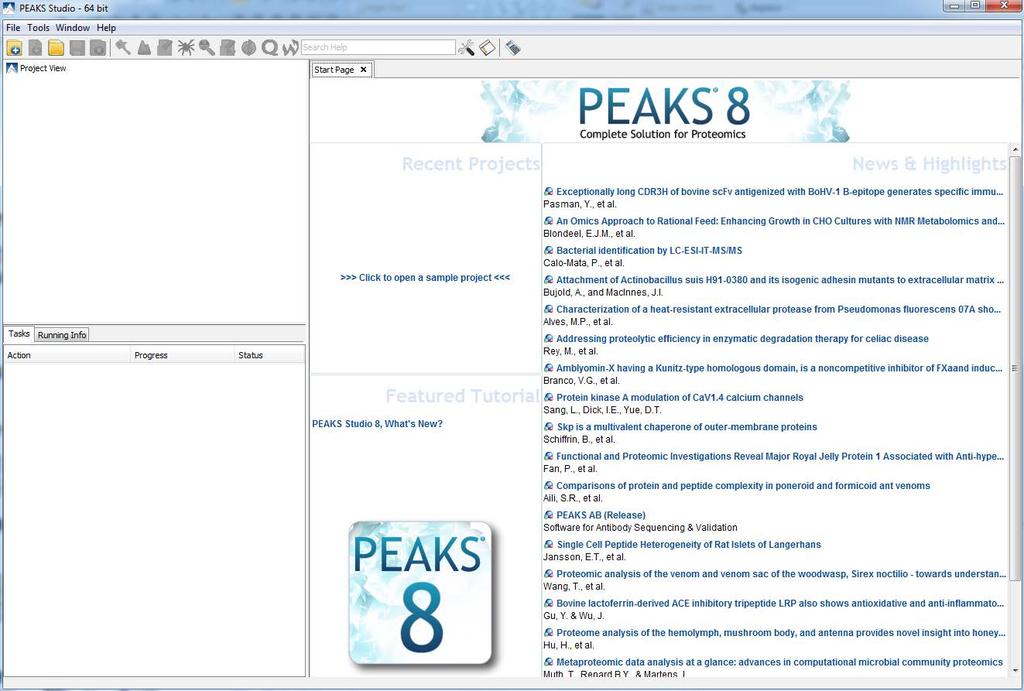 Overview of PEAKS Studio GUI Project