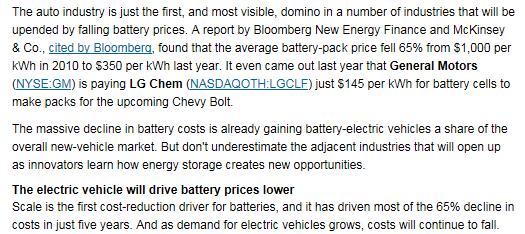 26 October 2016 Massive decline battery