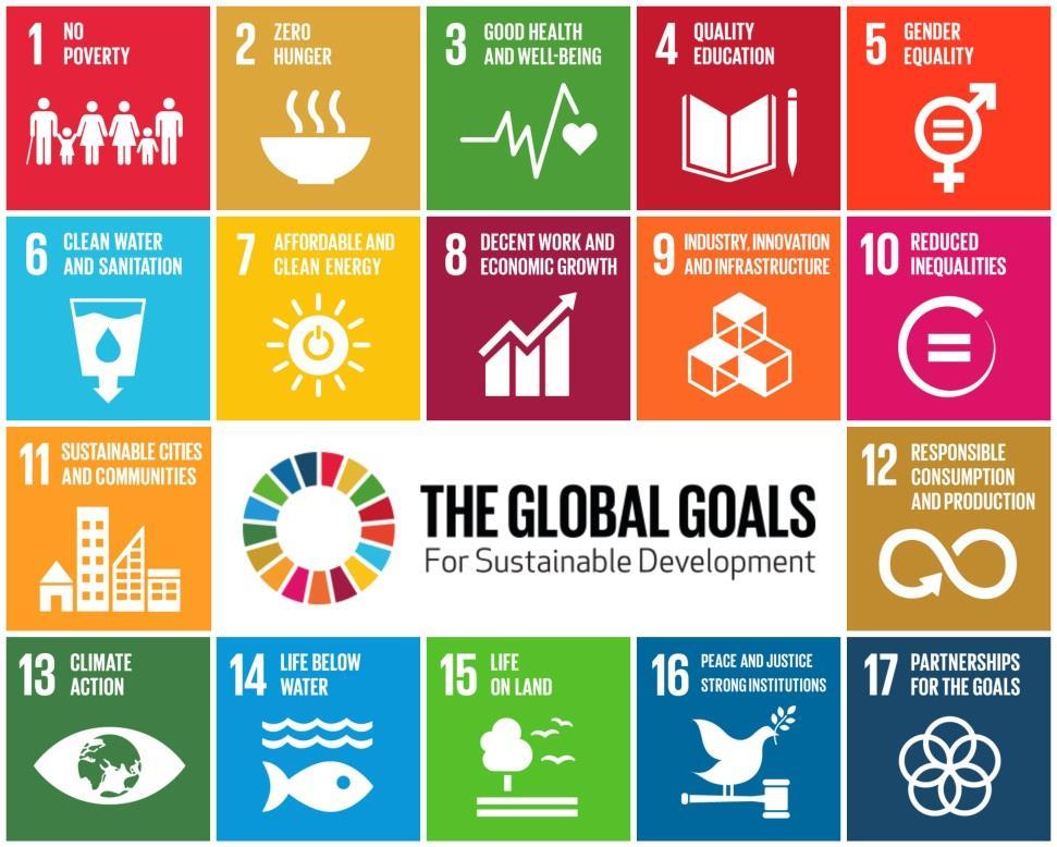 The 2030 Agenda Transforming our world: the 2030 Agenda for Sustainable Development (25 September 2015) 17 Sustainable Development Goals and 169 targets Global Partnership for Sustainable