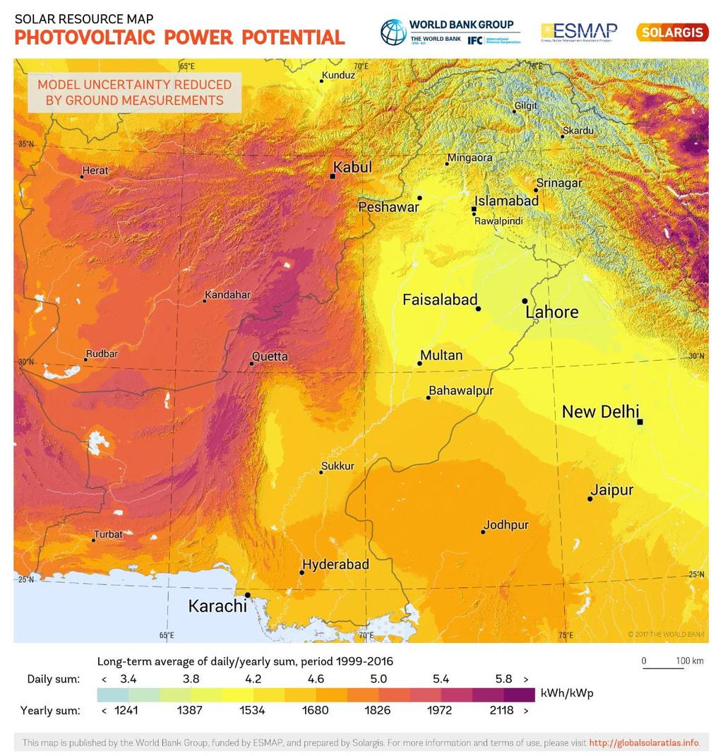 Potential for wind and solar in Pakistan Source: Global Wind
