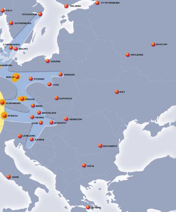 metropolitan areas Source : C&W, European