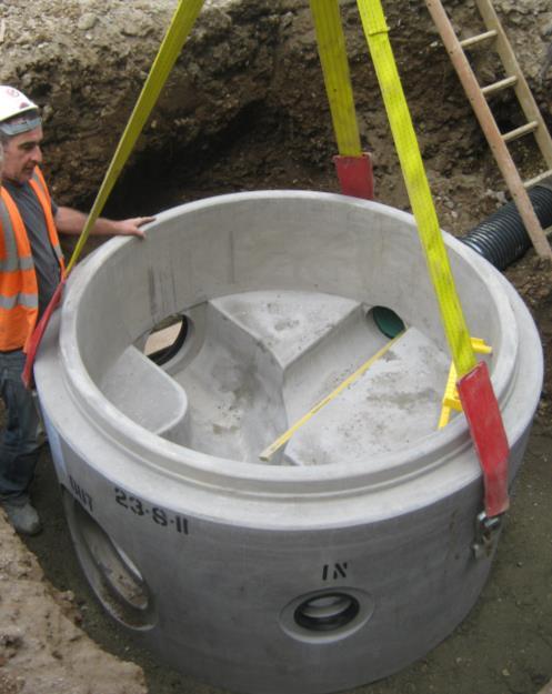 A final level check should be carried out. The base unit can then be backfilled with granular pipe bedding around the pipes and suitable material around the shaft.
