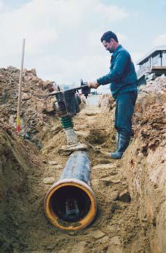 - When compacting at the sides of the trench, ensure that the