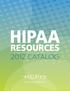 HIPAA. Resources Catalog.