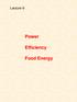 Efficiency. Food Energy