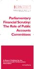 Parliamentary Financial Scrutiny: The Role of Public Accounts Committees