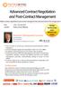 Advanced Contract Negotiation and Post-Contract Management