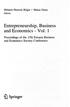 Mehmet Huseyin Bilgin Hakan Danis. Editors. Entrepreneurship, Business. and Economics - Vol. 1. Proceedings of the 15th Eurasia Business