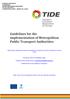 Guidelines for the implementation of Metropolitan Public Transport Authorities