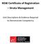 NSW Certificate of Registration Strata Management. Unit Descriptions & Evidence Required to Demonstrate Competency