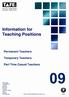 Information for Teaching Positions