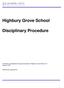 Highbury Grove School Disciplinary Procedure