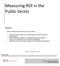 Measuring ROI in the Public Sector