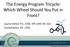 The Energy Program Tricycle: Which Wheel Should You Put in Front?