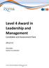 Level 4 Award in Leadership and Management Candidate and Assessment Pack