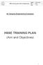 HSSE TRAINING PLAN (Aim and Objectives)