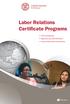 Labor Relations Certificate Programs