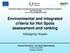 Environmental and integrated criteria for Hot Spots assessment and ranking