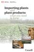 Importing plants. plant products:
