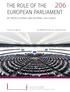 THE ROLE OF THE 206 EUROPEAN PARLIAMENT