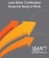Lean Silver Certification Essential Body of Work