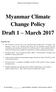 Myanmar Climate Change Policy Draft 1 March 2017