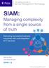 SIAM: Managing complexity from a single source of truth. Service Management Technology