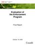 Evaluation of the Enforcement Program. Final Report