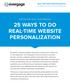 25 WAYS TO DO REAL-TIME WEBSITE PERSONALIZATION