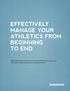 EFFECTIVELY MANAGE YOUR ATHLETICS FROM BEGINNING TO END