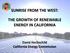 SUNRISE FROM THE WEST: THE GROWTH OF RENEWABLE ENERGY IN CALIFORNIA