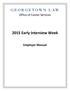 2015 Early Interview Week Employer Manual