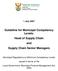 1 July Guideline for Municipal Competency Levels: Head of Supply Chain and Supply Chain Senior Managers