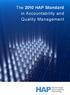 The 2010 HAP Standard in Accountability and Quality Management