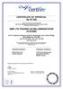 CERTIFICATE OF APPROVAL No CF 820 ZMR LTD TRADING AS MILLENNIUM DOOR SYSTEMS