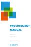 PROCUREMENT MANUAL. Revision 6 1 June, Procurement Group