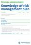 Trainee Assessment Knowledge of risk management plan