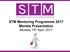 STM Mentoring Programme 2017 Mentee Presentation Monday 10 th April, 2017