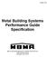 Metal Building Systems Performance Guide Specification
