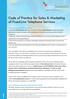 Code of Practice for Sales & Marketing of Fixed-Line Telephone Services