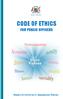 Republic of Mauritius CODE OF ETHICS FOR PUBLIC OFFICERS. Ministry of Civil Service & Administrative Reforms