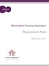 Manningham Housing Association. Recruitment Pack. September Property People Strategy & Governance Finance