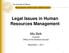 Legal Issues in Human Resources Management