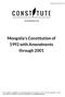 Mongolia's Constitution of 1992 with Amendments through 2001